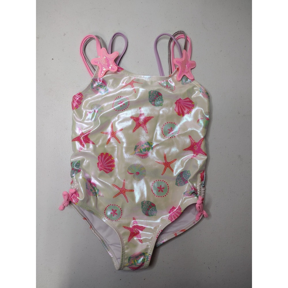 Bmagical Girls Iridescent Starfish Seashell One Piece Swimsuit Size 6
